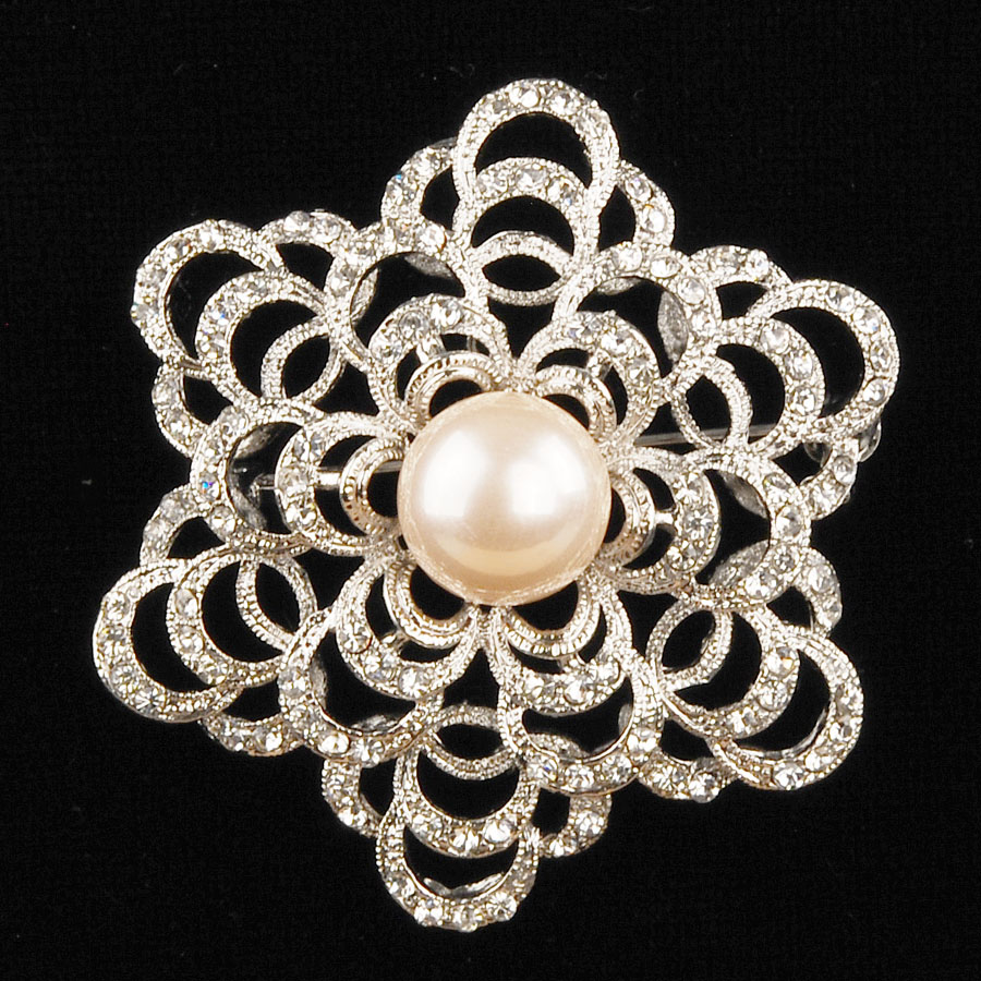 Floral Brooch With Pearl