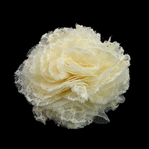 Cream Lace Flower Pin