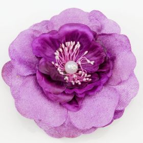 Fabric Flowers Pin with Pearls