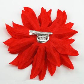 Red Silk Flower Pin
